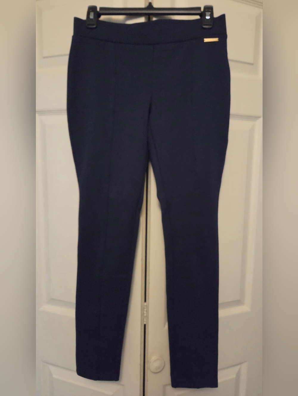 Michael Michael Kors Super Skinny Pull On Pants SMALL Navy High Rise Ankle